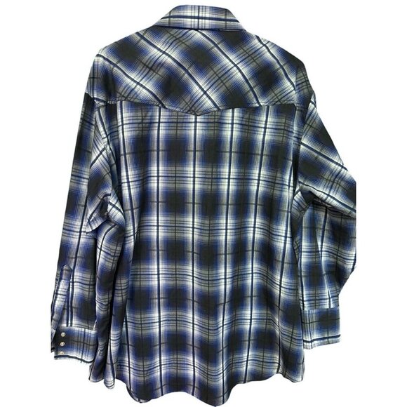 Plains Western Shirt 2X Plaid Pearl Snap Cowboy Rockabilly Big Man Mens XXL - Picture 7 of 7
